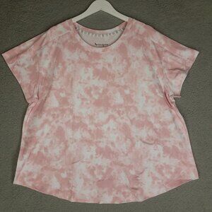 NEW Koolaburra Shirt Women's 2X Pink Tie-Dye Casual Basic Lounge Lightweight